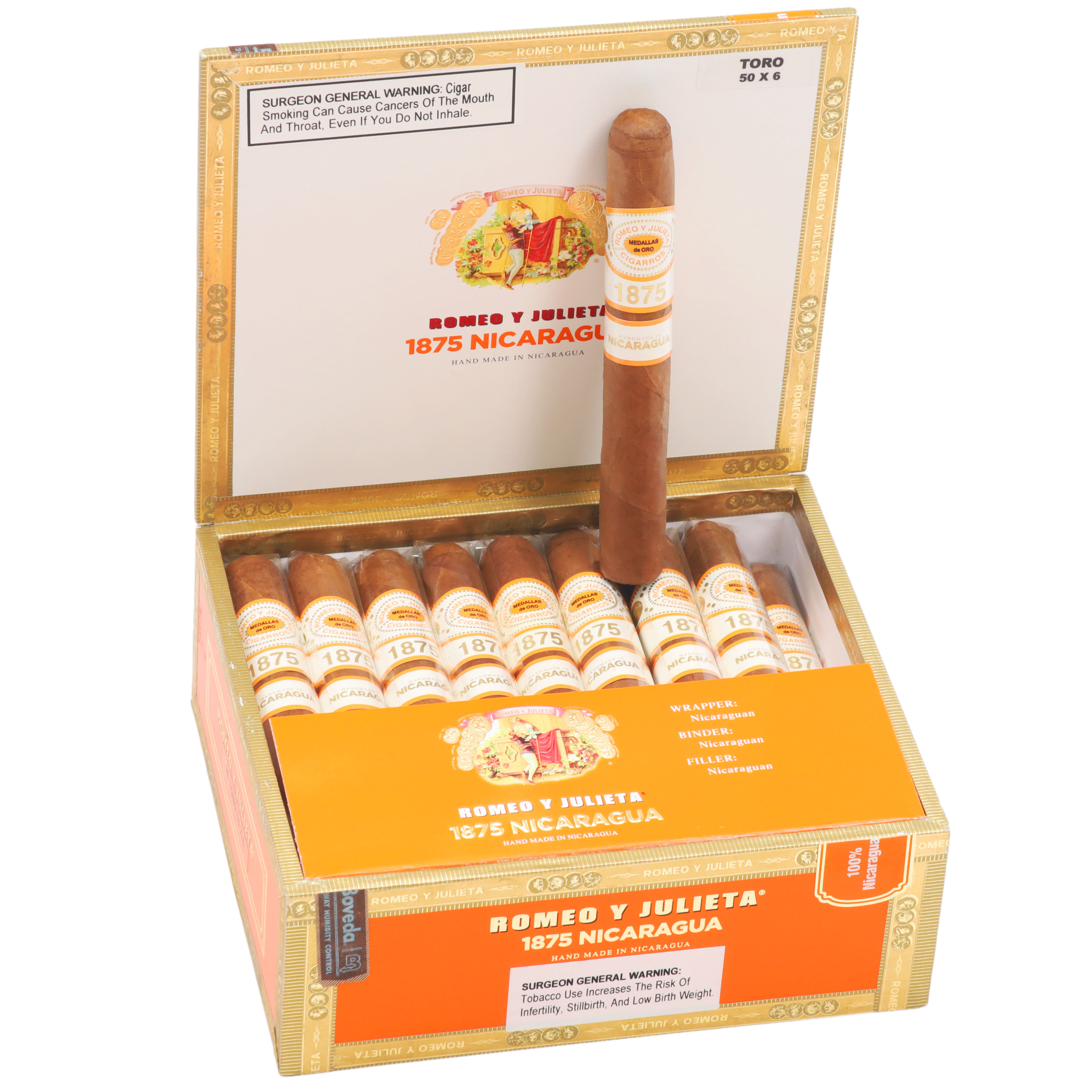 Romeo y Julieta 1875 Nicaragua Toro 50 X 6 — Box Of 25