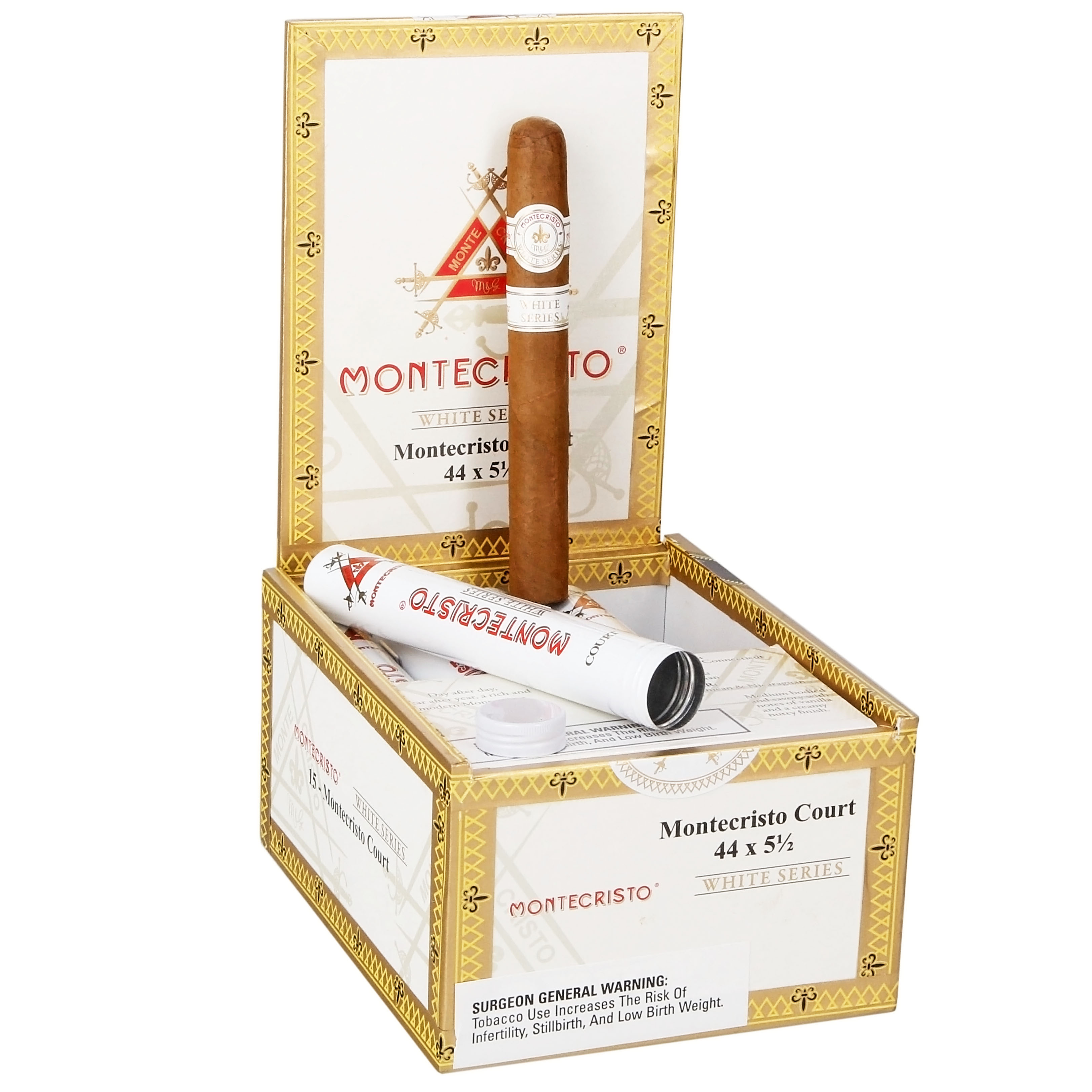 Montecristo White Monte Court 44 X 5 1/2 — Box Of 15