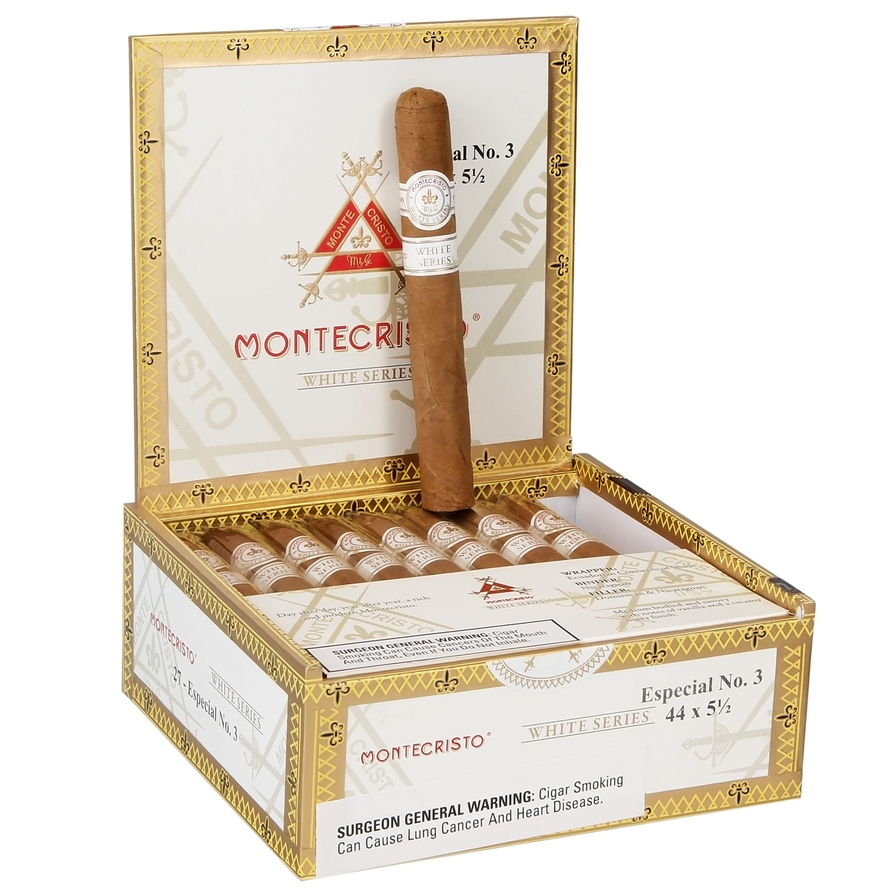 Montecristo White Especial No. 3 44 X 5 1/2 — Box Of 27