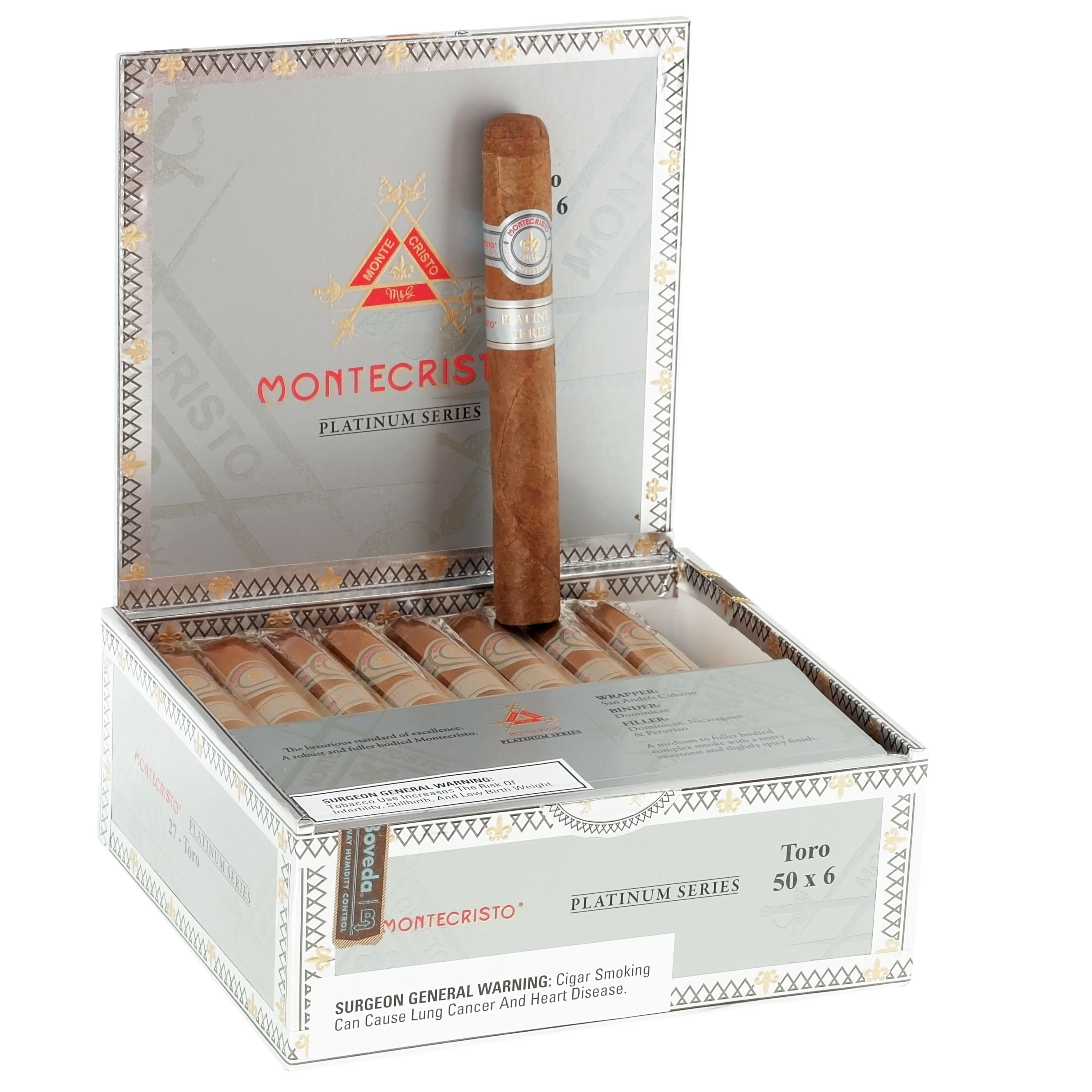 Montecristo Platinum Series Toro 50 X 6 — Box Of 27