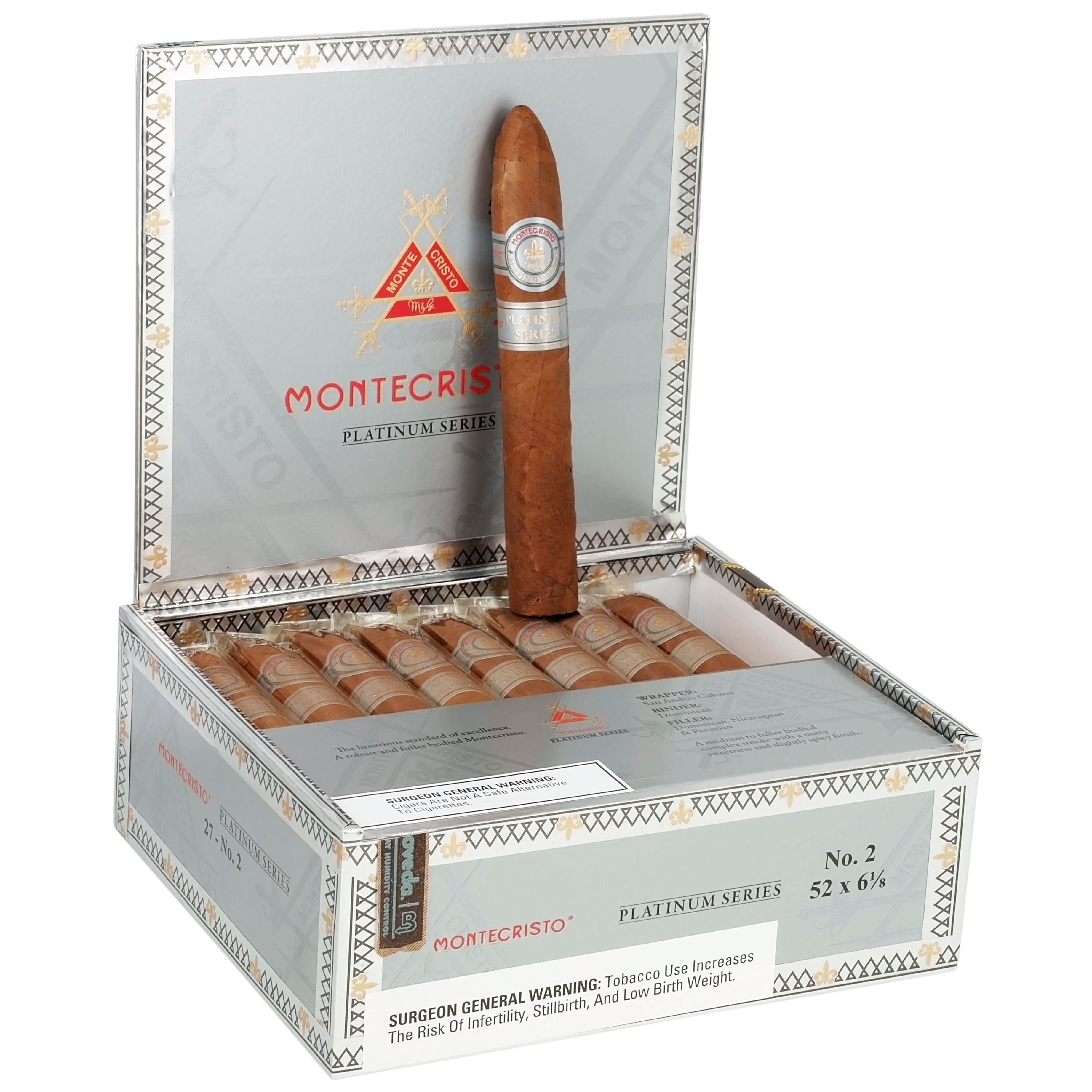 Montecristo Platinum Series No. 2 Belicoso 52 X 6 1/8 — Box Of 27