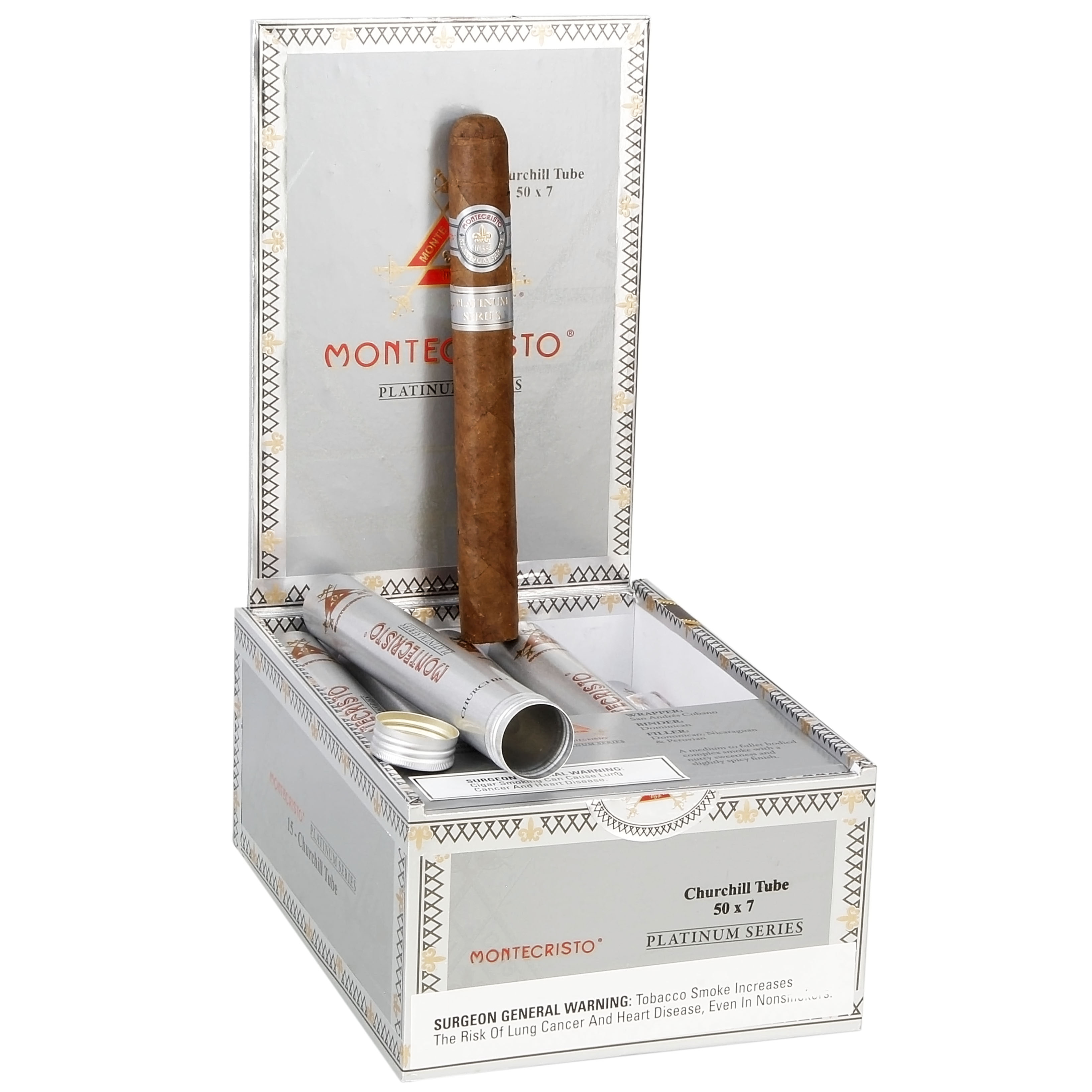 Montecristo Platinum Series Churchill Tube 50 X 7 — Box Of 15