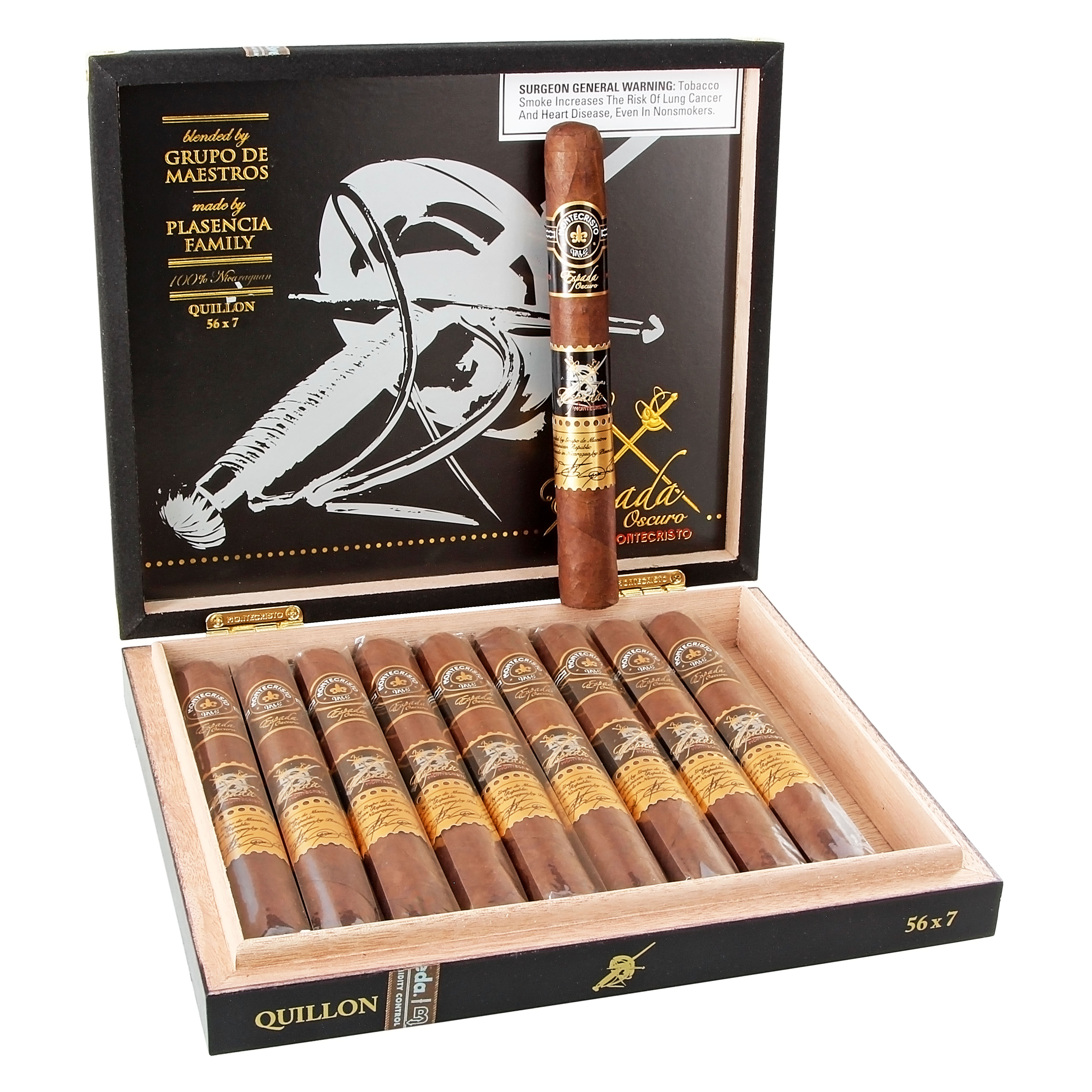 Montecristo Espada Oscuro Quillon 56 X 7 — Box Of 10