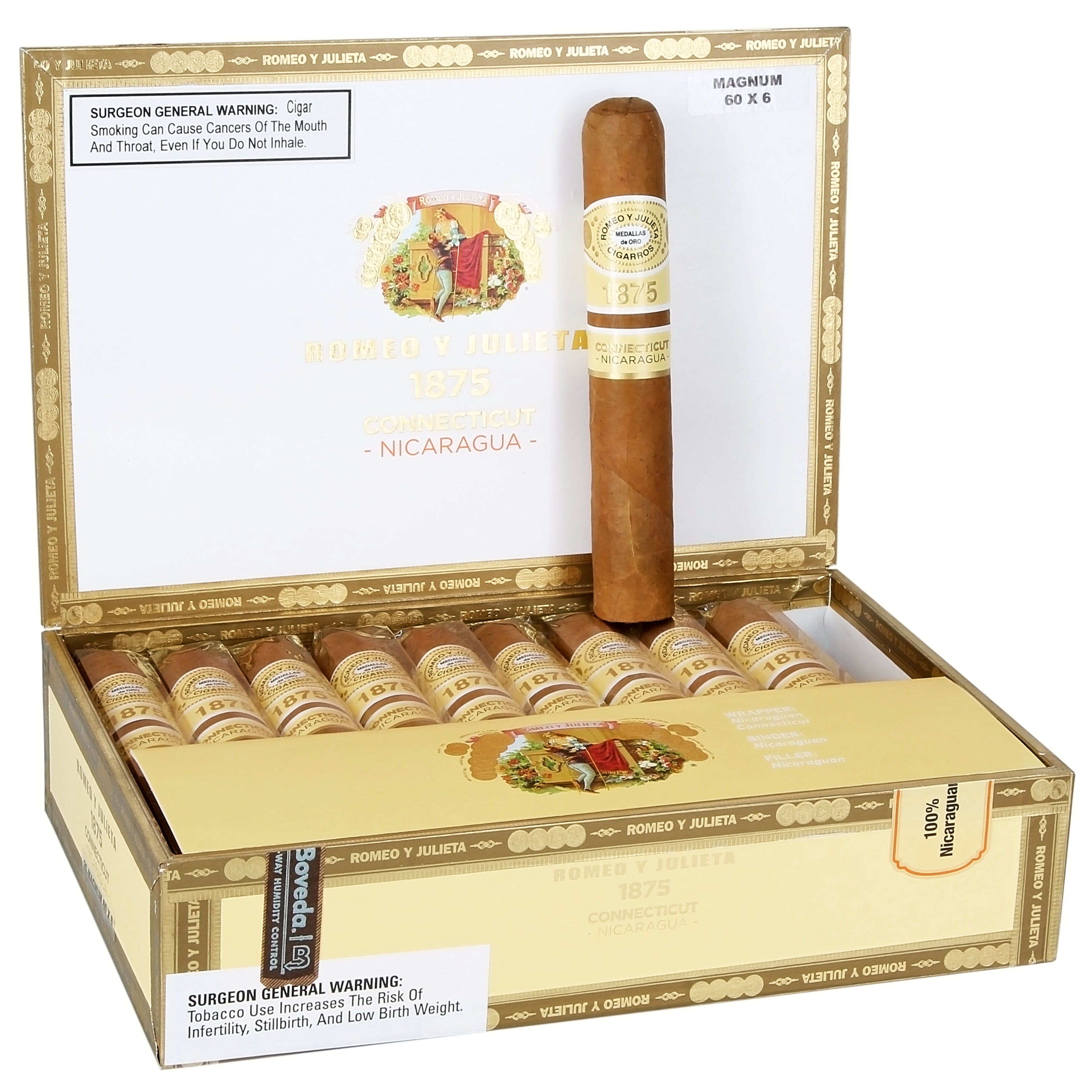 Romeo y Julieta 1875 Conn Nica Magnum 60 x 6 — Box Of 20