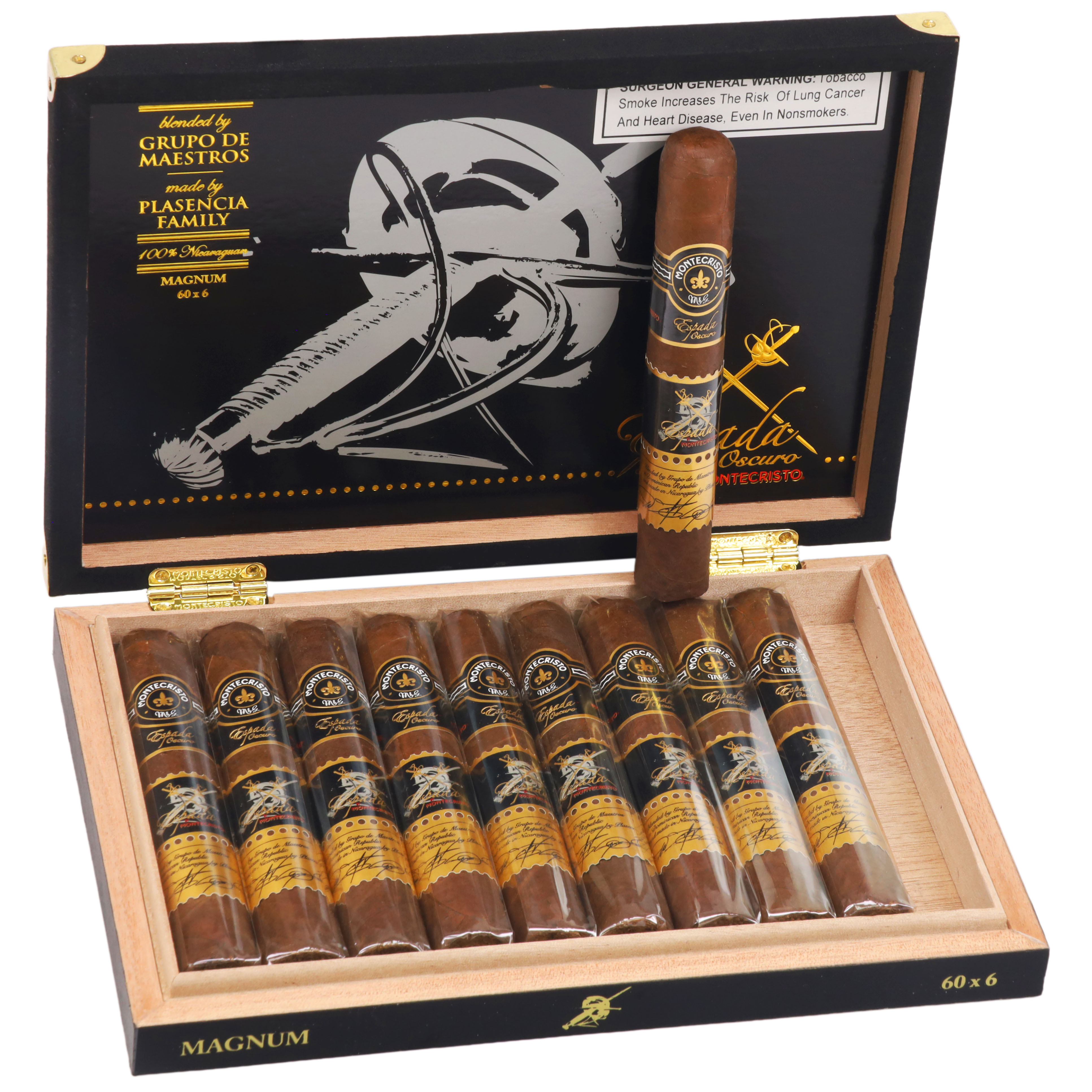Montecristo Espada Oscuro Magnum Especial 60 x 6 — Box Of 10