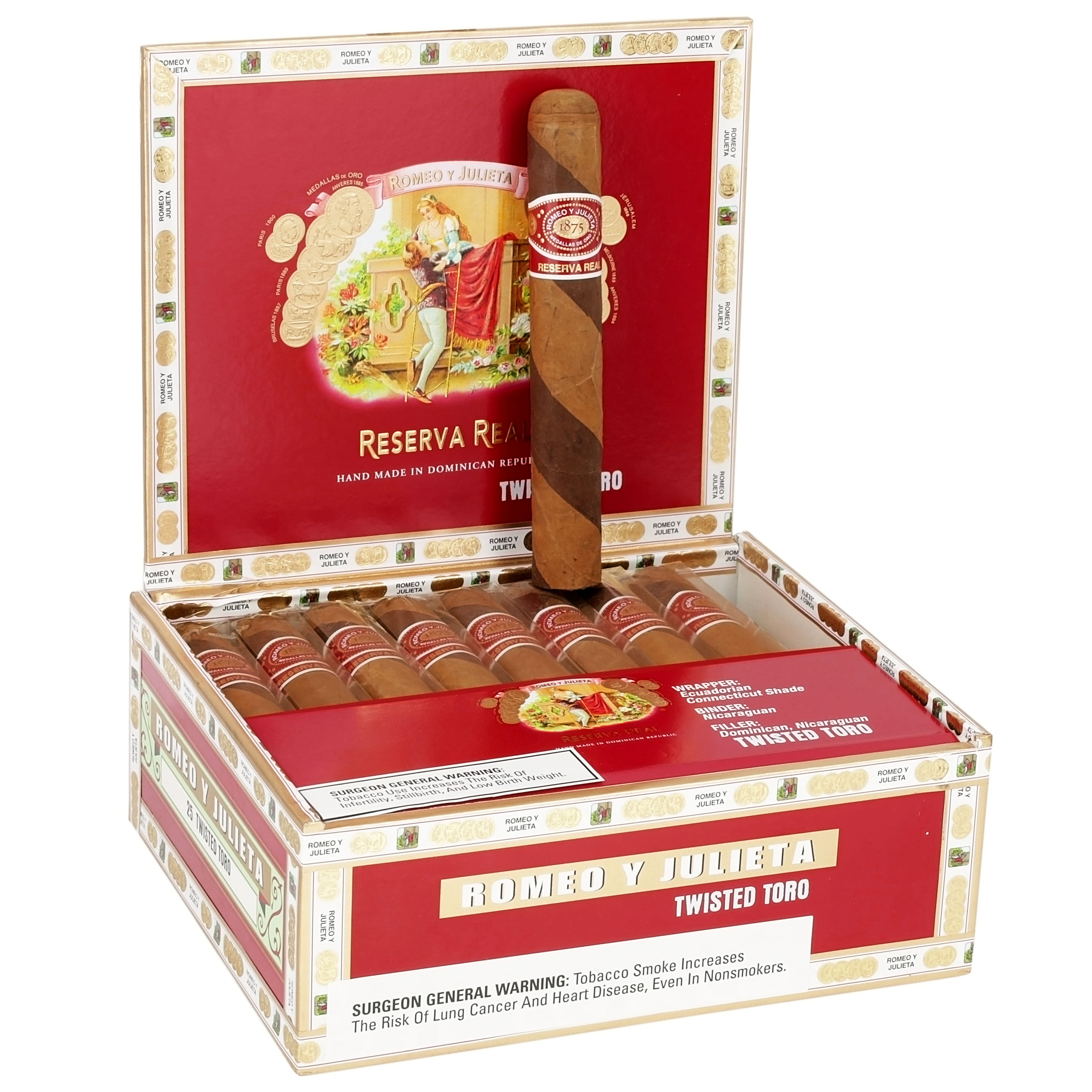Romeo y Julieta Reserva Real Twisted Toro 54 X 6 — Box Of 25