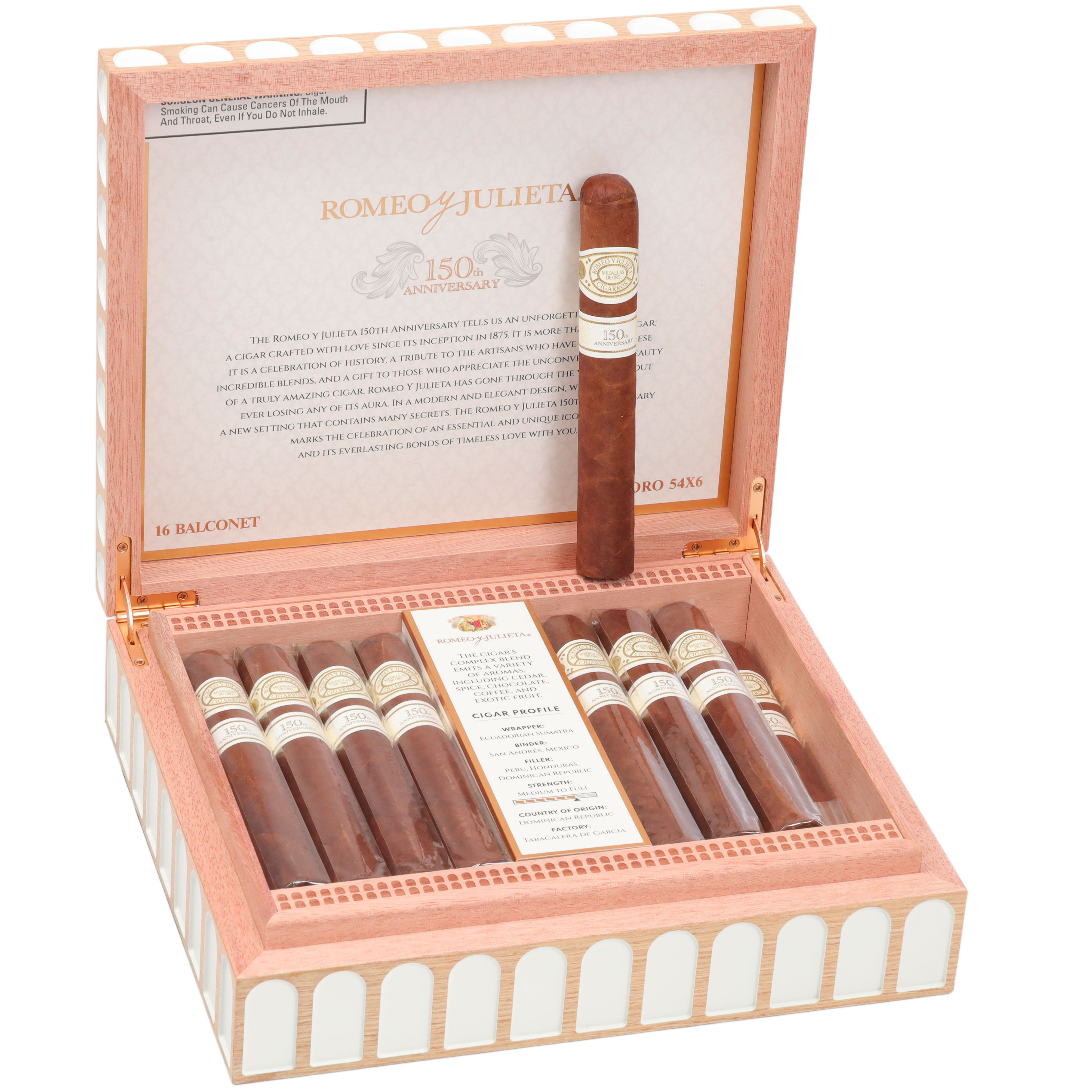 Romeo y Julieta 150th Anniversary Balconet 54 X 6 — Box Of 16
