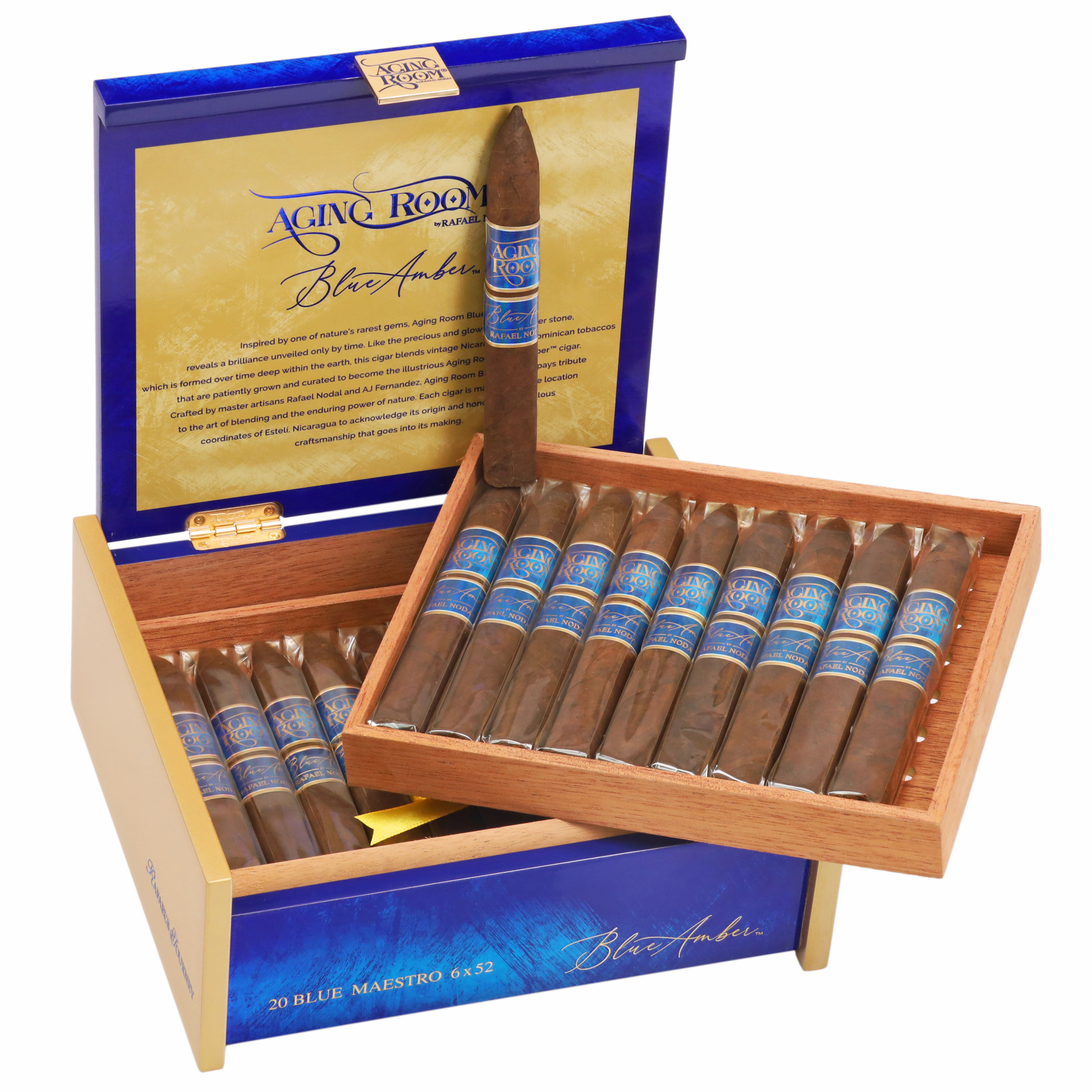 Aging Room Blue Amber Blue Maestro (Torpedo) 52 X 6 52 x 6 — Box of 20