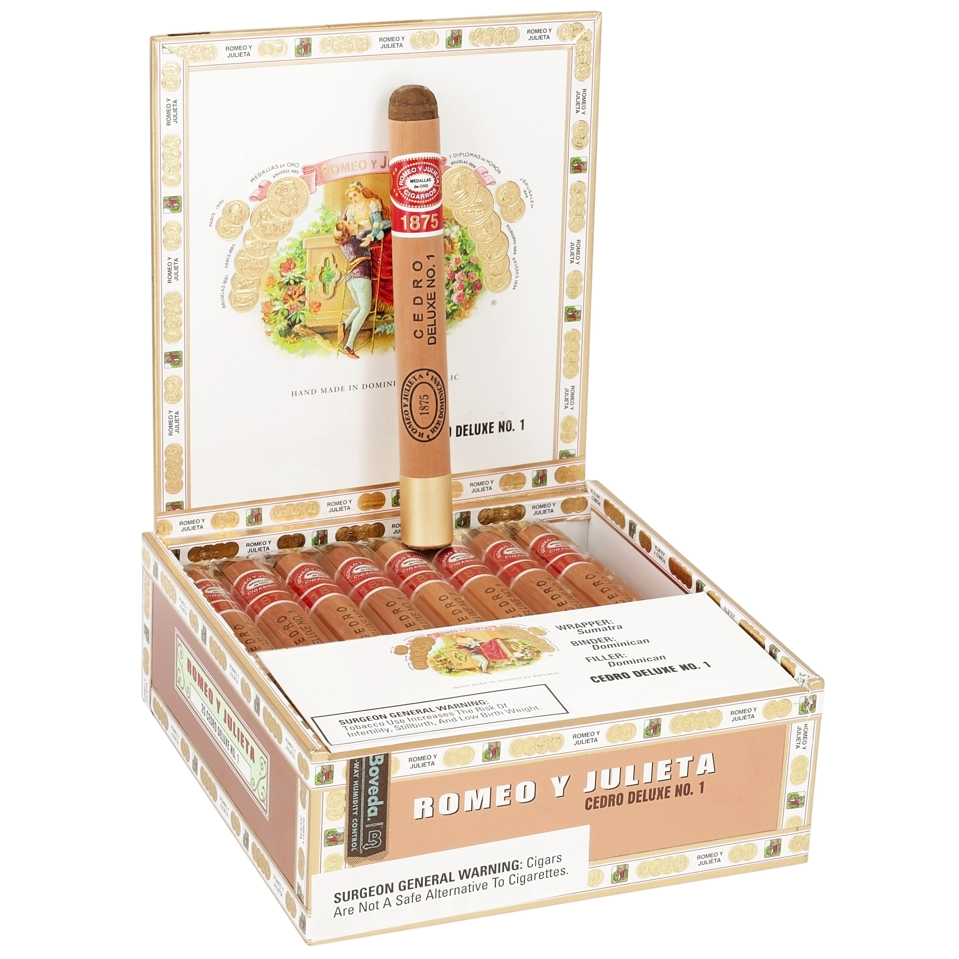 Romeo y Julieta 1875 Cedro Deluxe #1 44 X 6 1/2 — Box Of 25