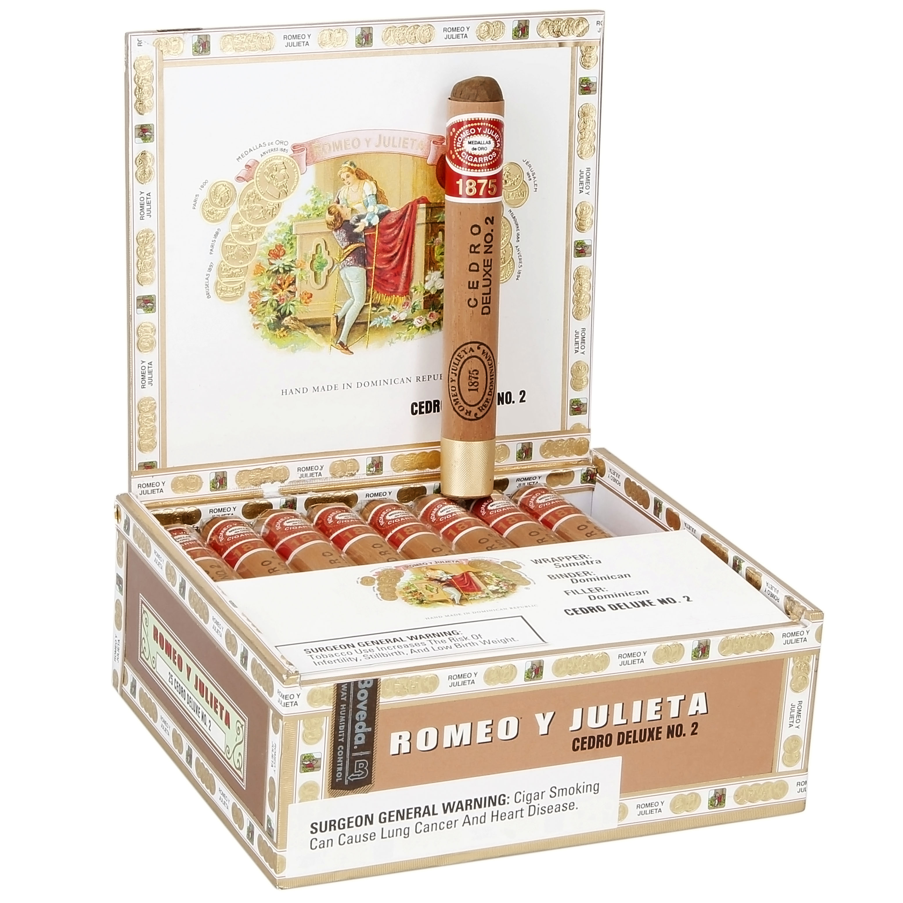 Romeo y Julieta 1875 Cedro Deluxe #2 44 X 5 1/2 — Box Of 25