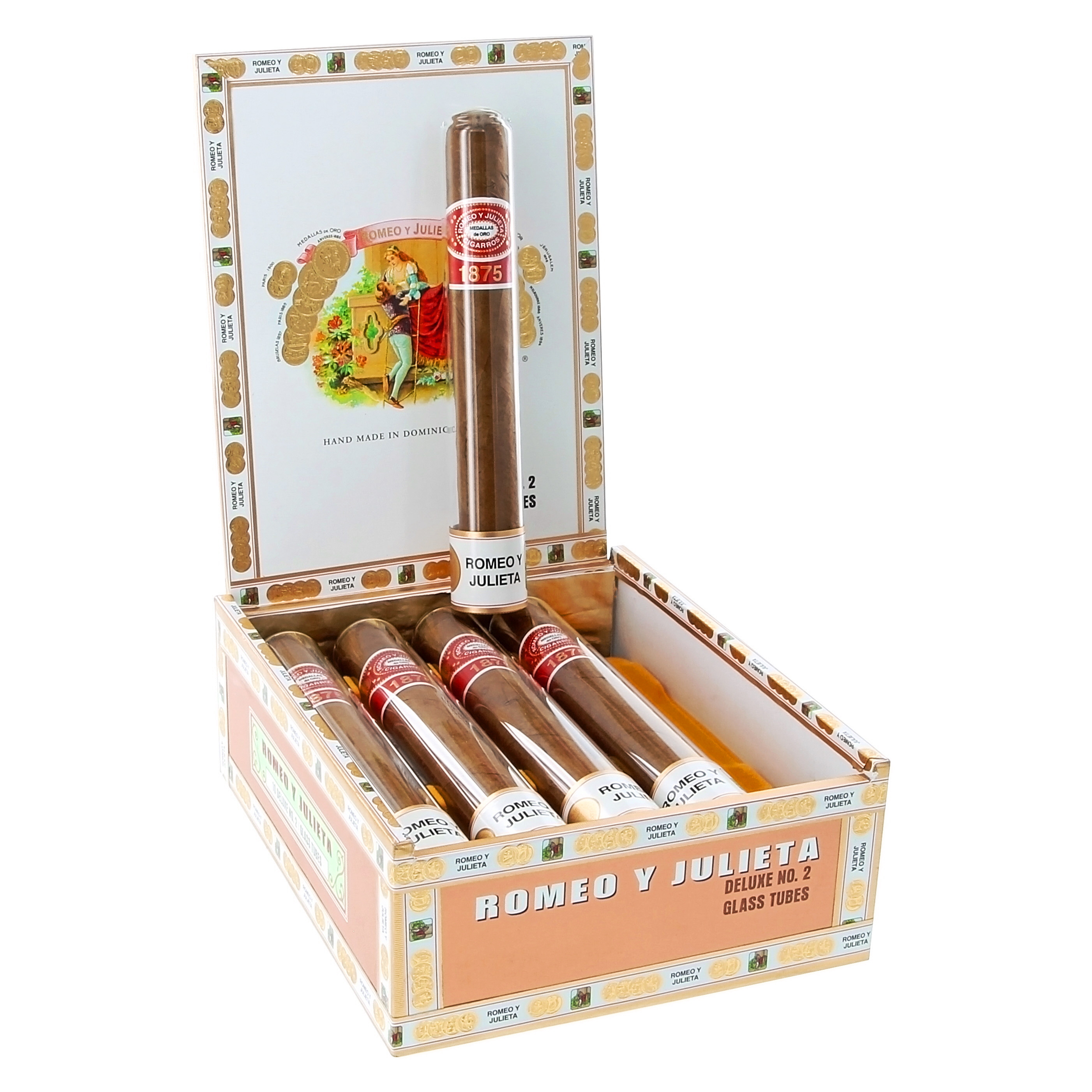 Romeo y Julieta 1875 Deluxe #2 Tube 50 X 6 — Box Of 10