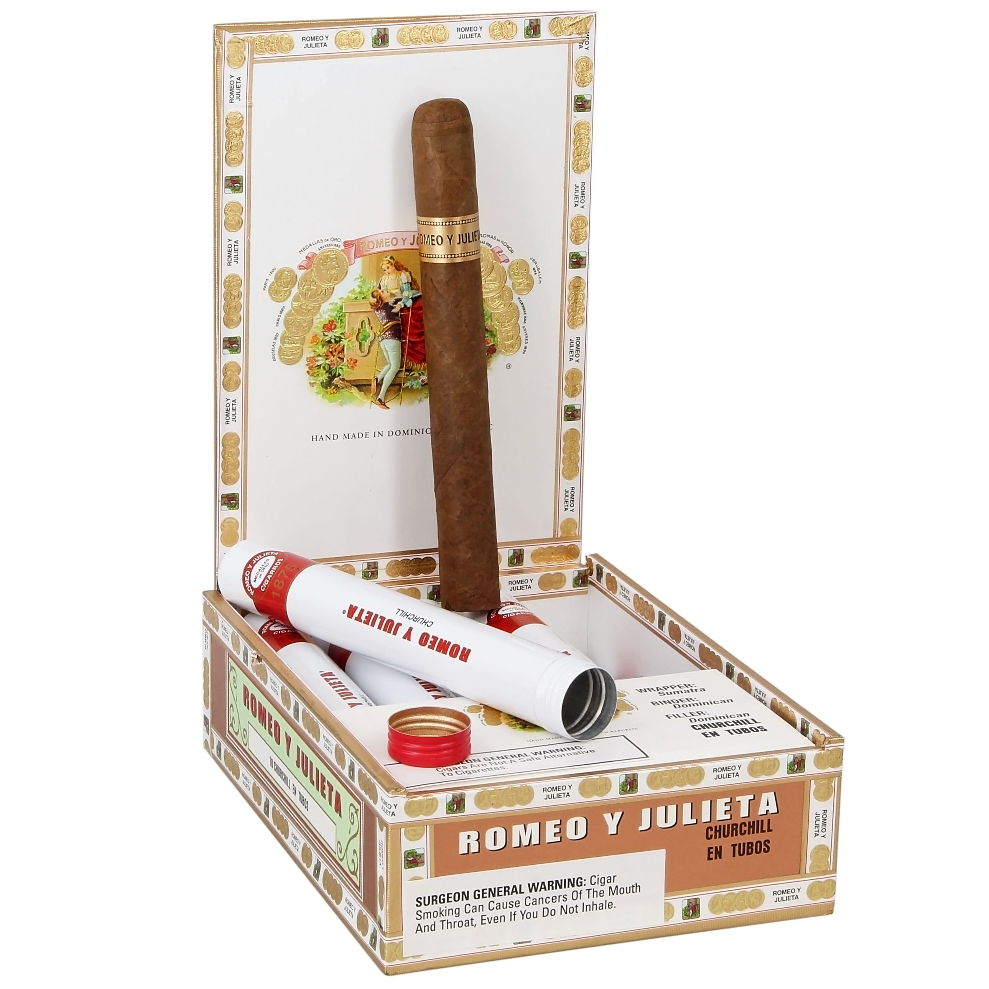 Romeo y Julieta 1875 Churchill En Tubo 50 X 7 — Box Of 10