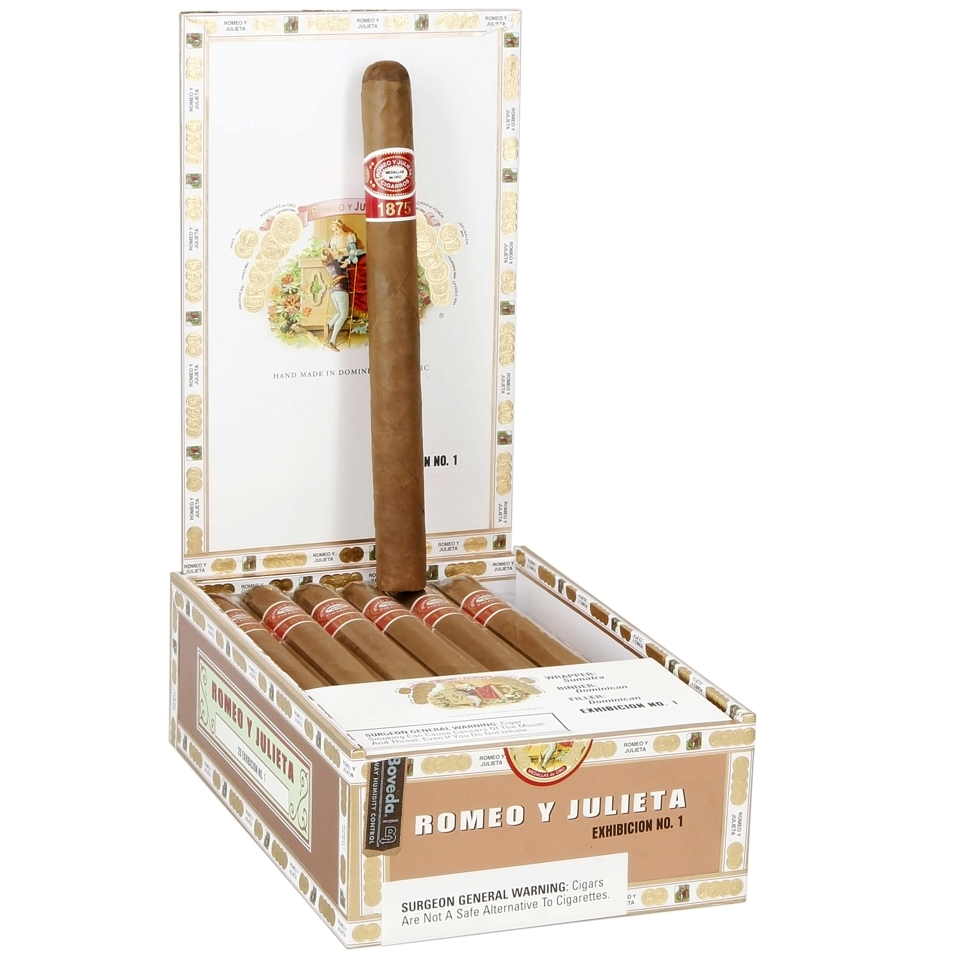 Romeo y Julieta 1875 Exhibicion #1 52 X 8 1/2 — Box Of 20