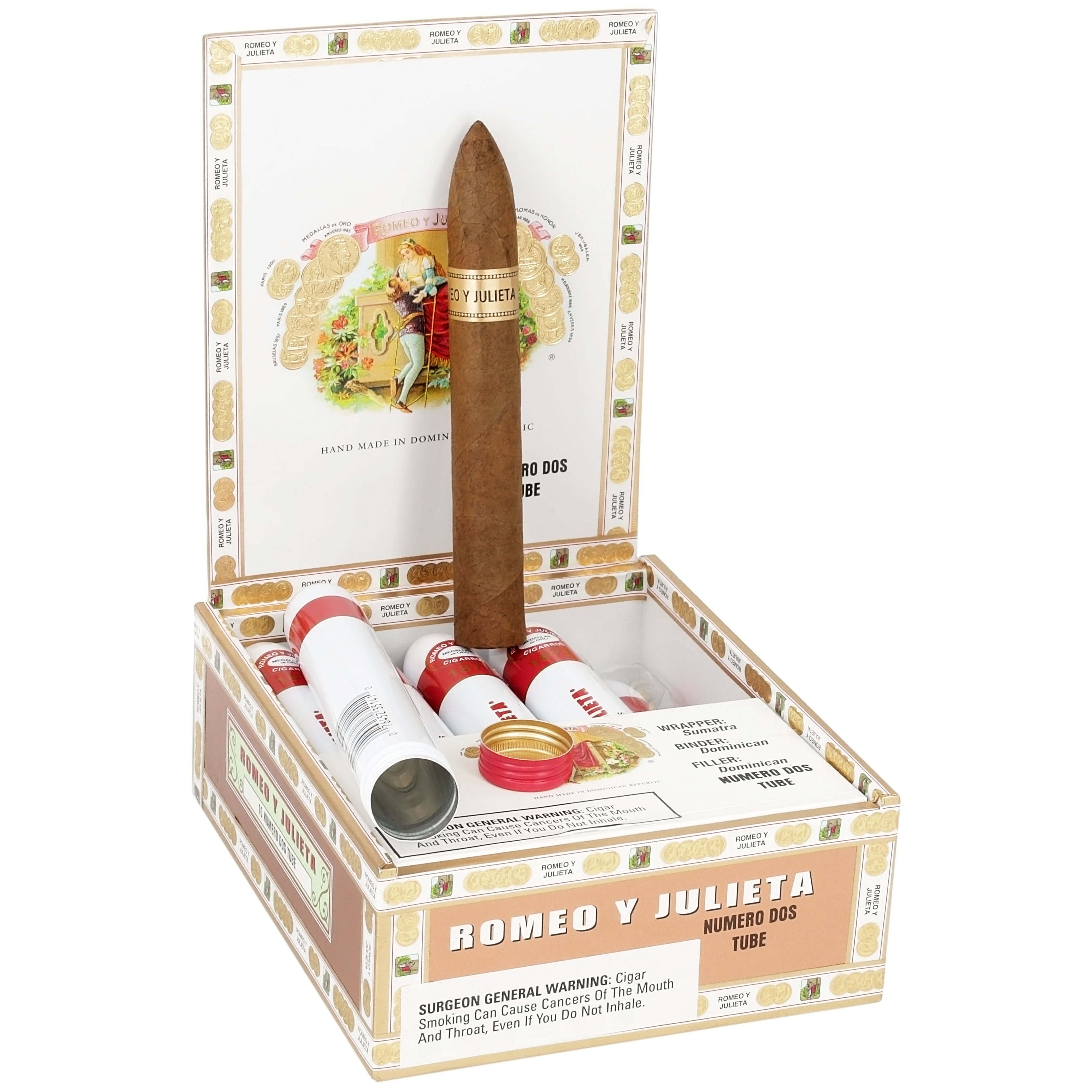 Romeo y Julieta 1875 Numbero Dos 52 X 6 1/8 — Box Of 10
