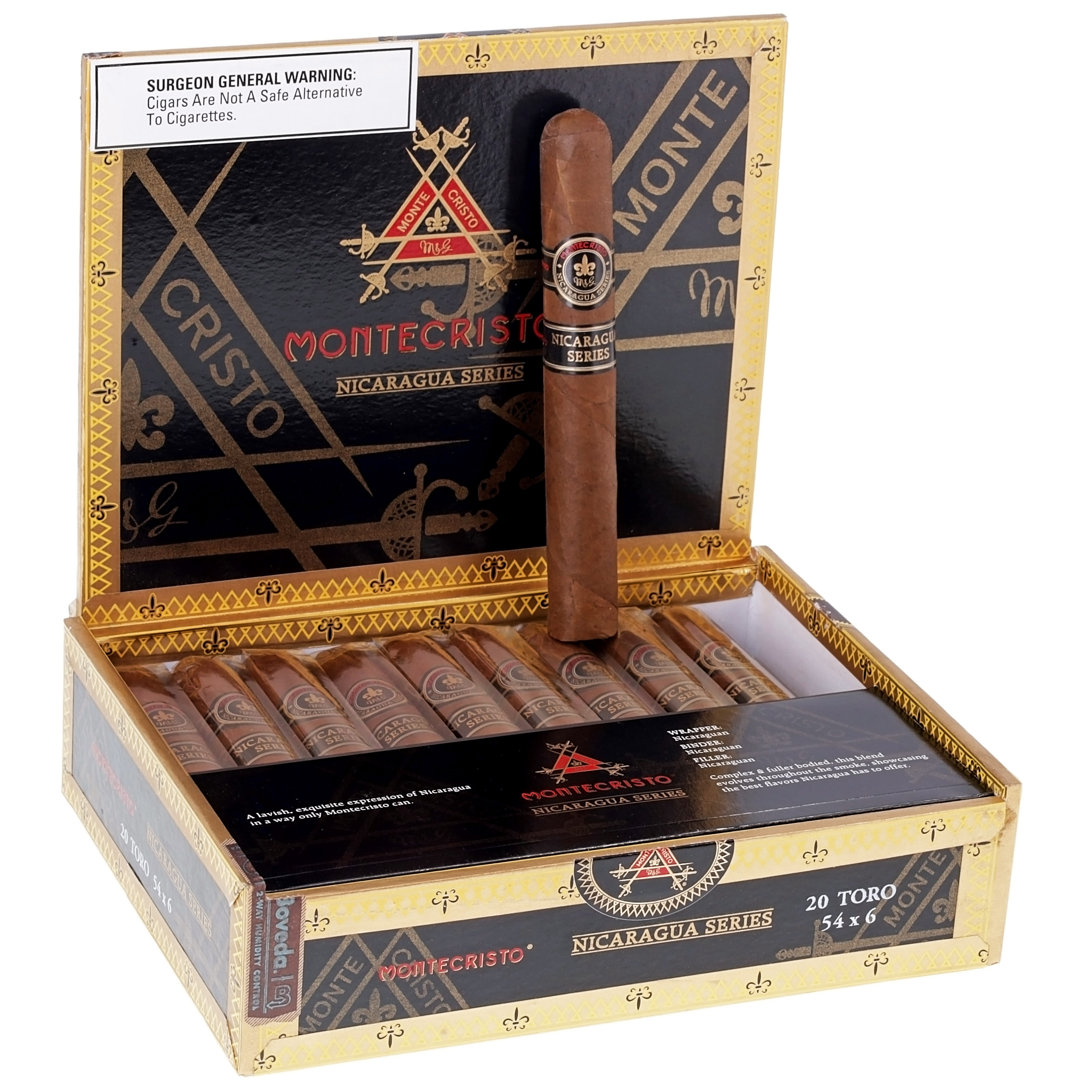 Montecristo Nicaragua Toro 54 X 6 — Box Of 20