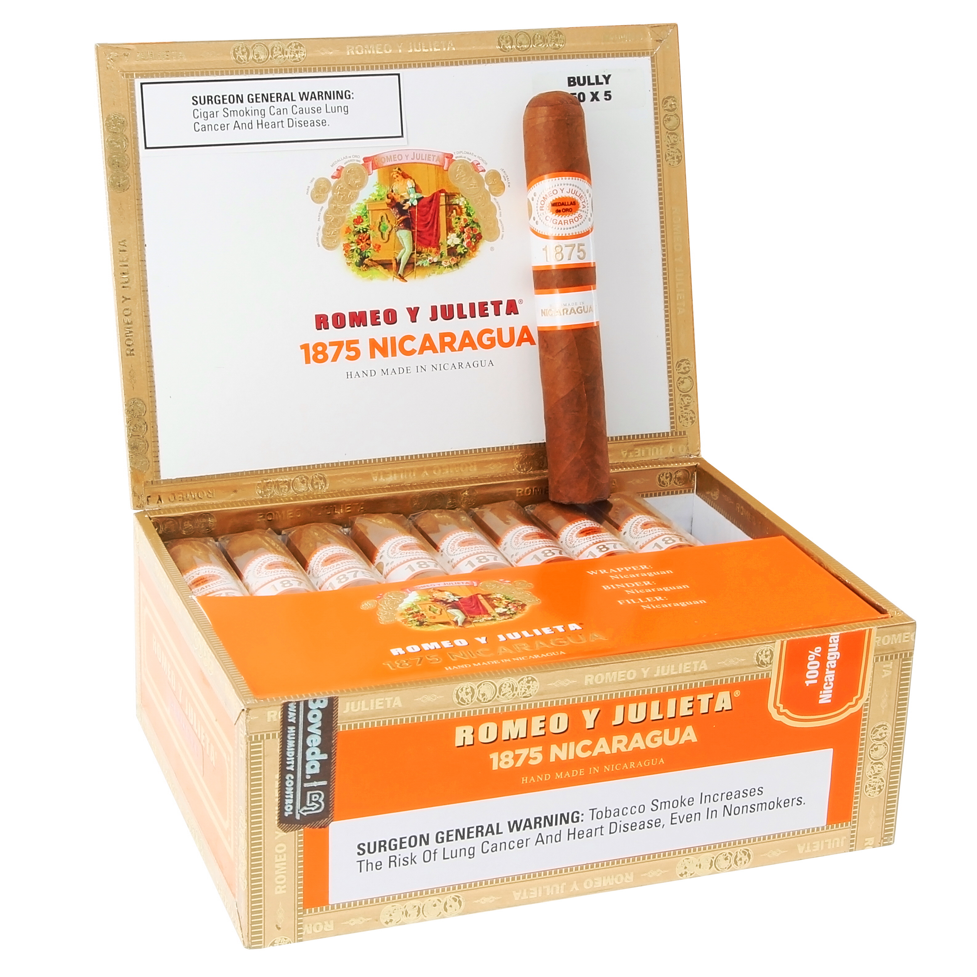Romeo y Julieta 1875 Nicaragua Bully 50 X 5 — Box Of 25