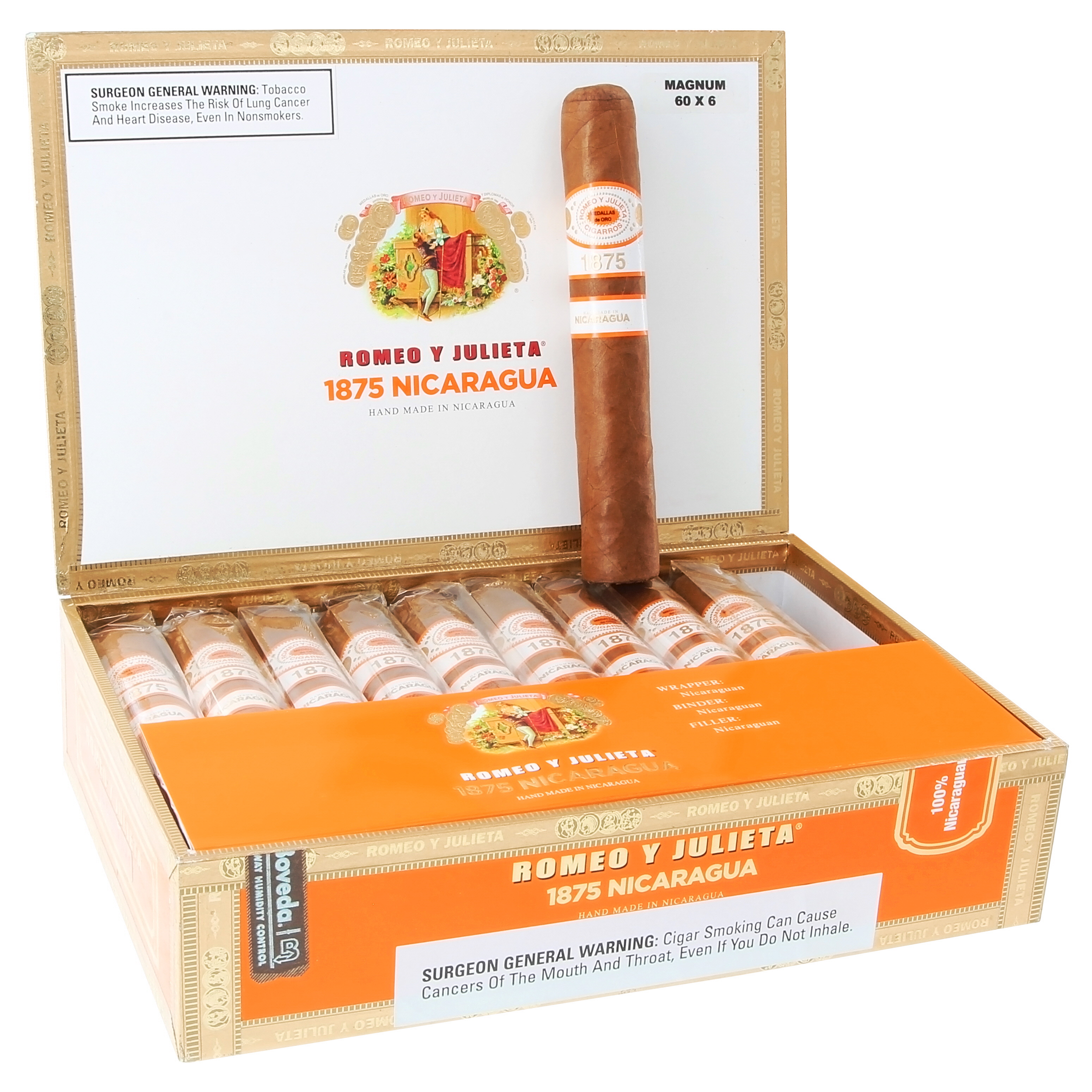 Romeo y Julieta 1875 Nicaragua Magnum 60 x 6 — Box Of 20